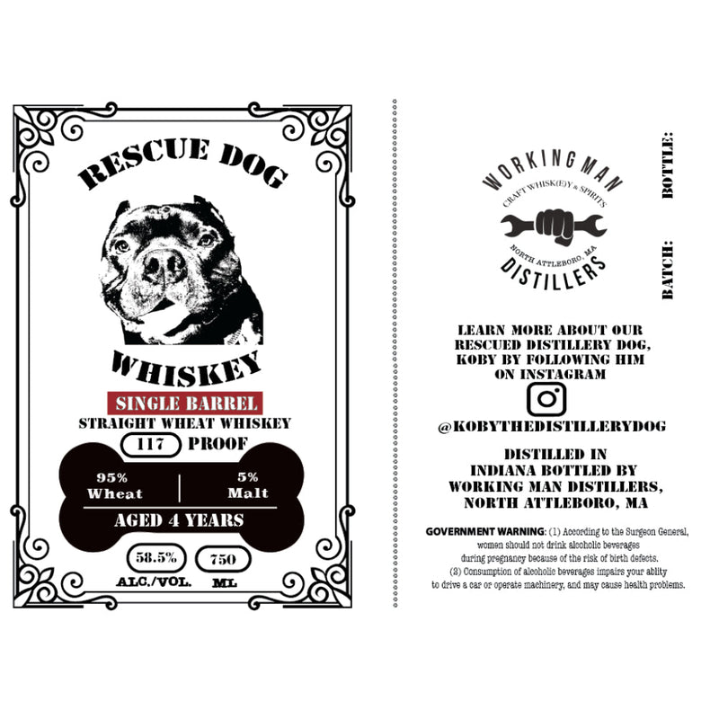 Rescue Dog Single Barrel Straight Wheat Whiskey - Main Street Liquor