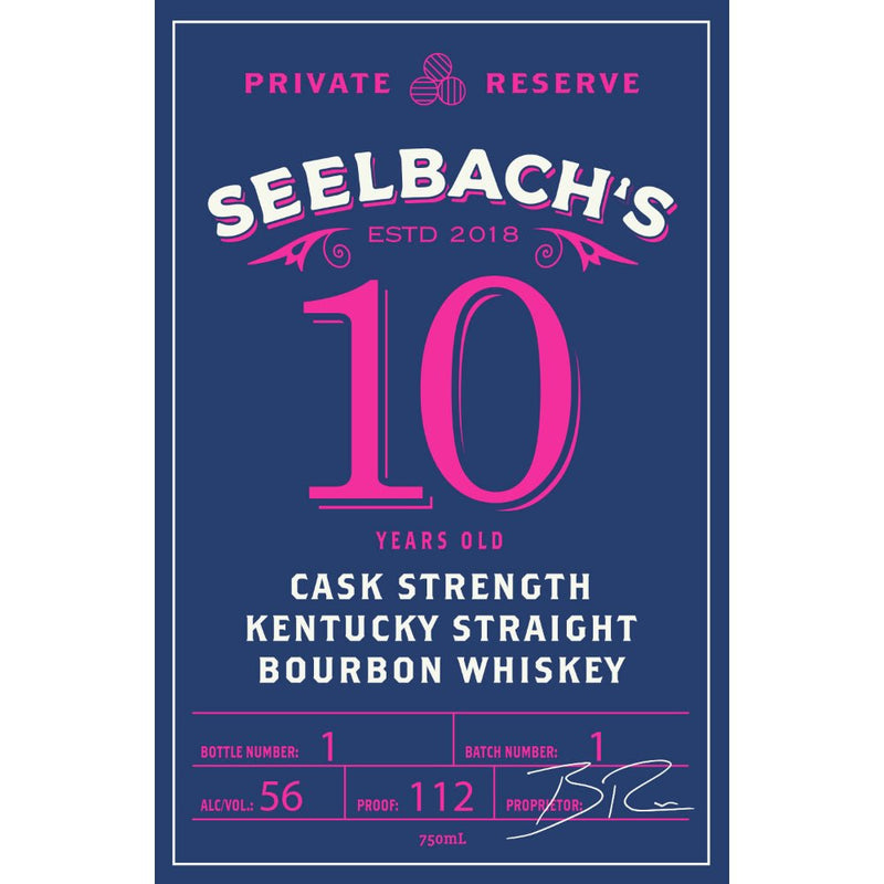 Seelbach’s Private Reserve 10 Year Old Cask Strength Bourbon - Main Street Liquor