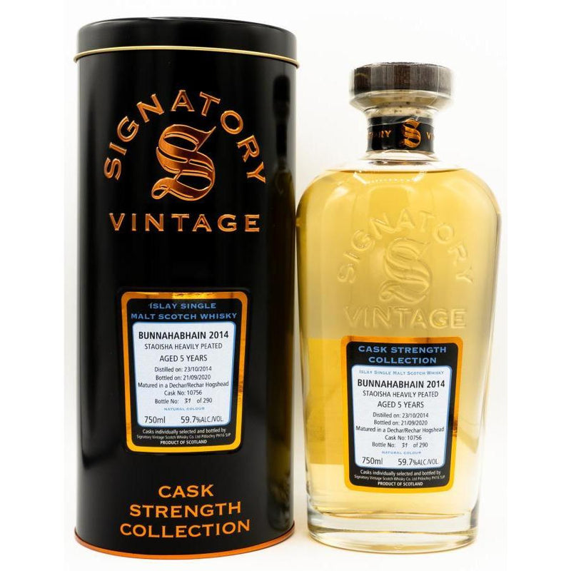 Signatory Cask Strength 2014 Bunnahabhain 5 Year Islay Single Malt Scotch Whsiky - Main Street Liquor