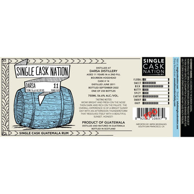 Single Cask Nation 11 Year Old Darsa Rum Cask #14 - Main Street Liquor