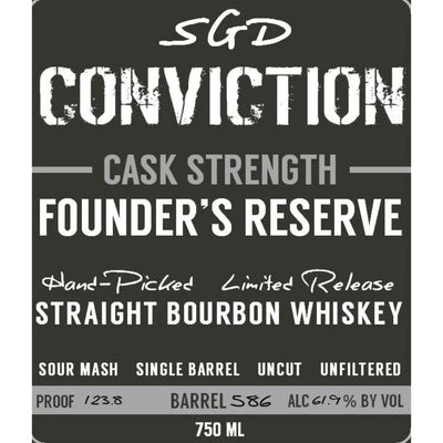 Southern Grace Conviction Cask Strength Founder’s Reserve Bourbon - Main Street Liquor