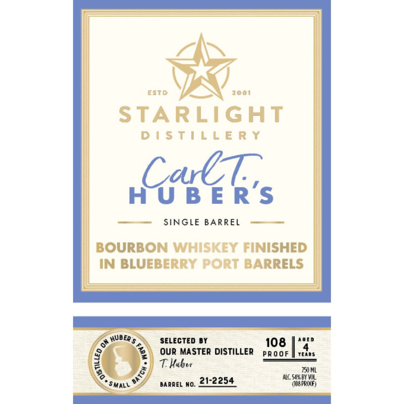 Starlight Bourbon Finished in Blueberry Port Barrels - Main Street Liquor