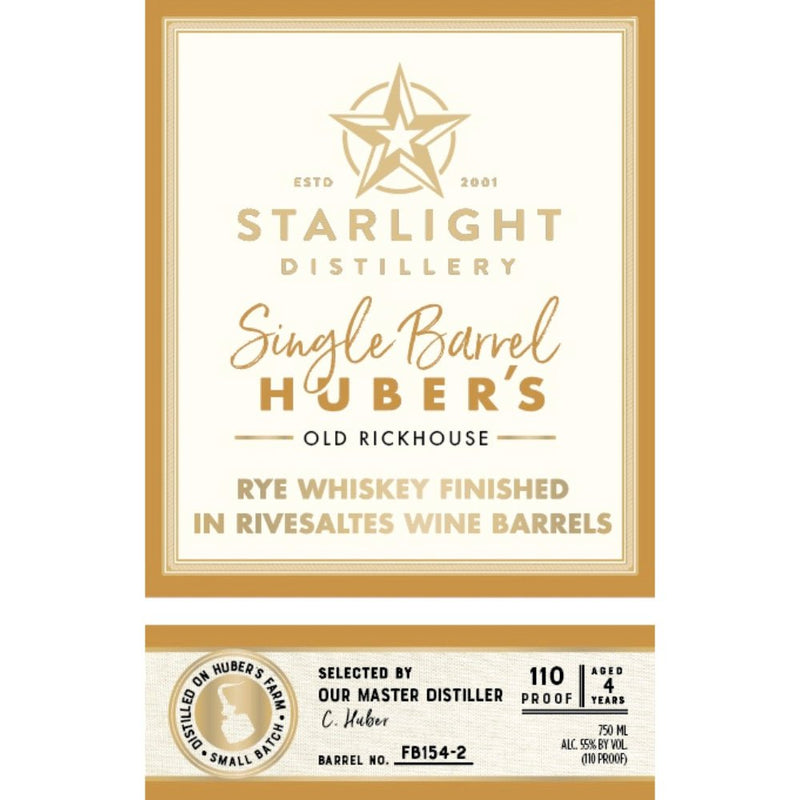 Starlight Rye Finished in Rivesaltes Wine Barrels - Main Street Liquor