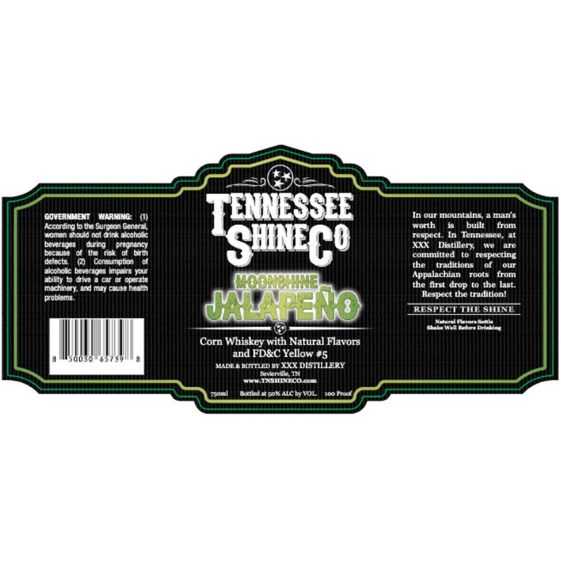 Tennessee Shine Co Jalapeño Moonshine - Main Street Liquor