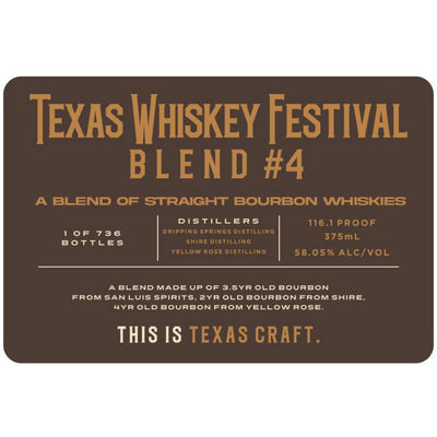 Texas Whiskey Festival Blend #4 - Main Street Liquor