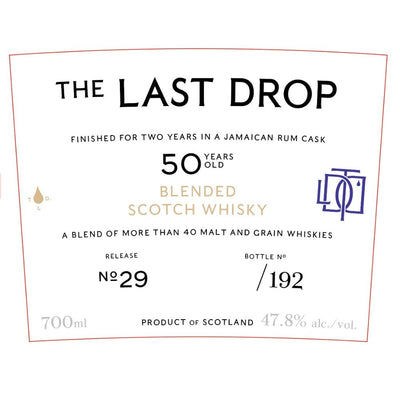 The Last Drop 50 Year Old Finished in a Jamaican Rum Cask - Main Street Liquor