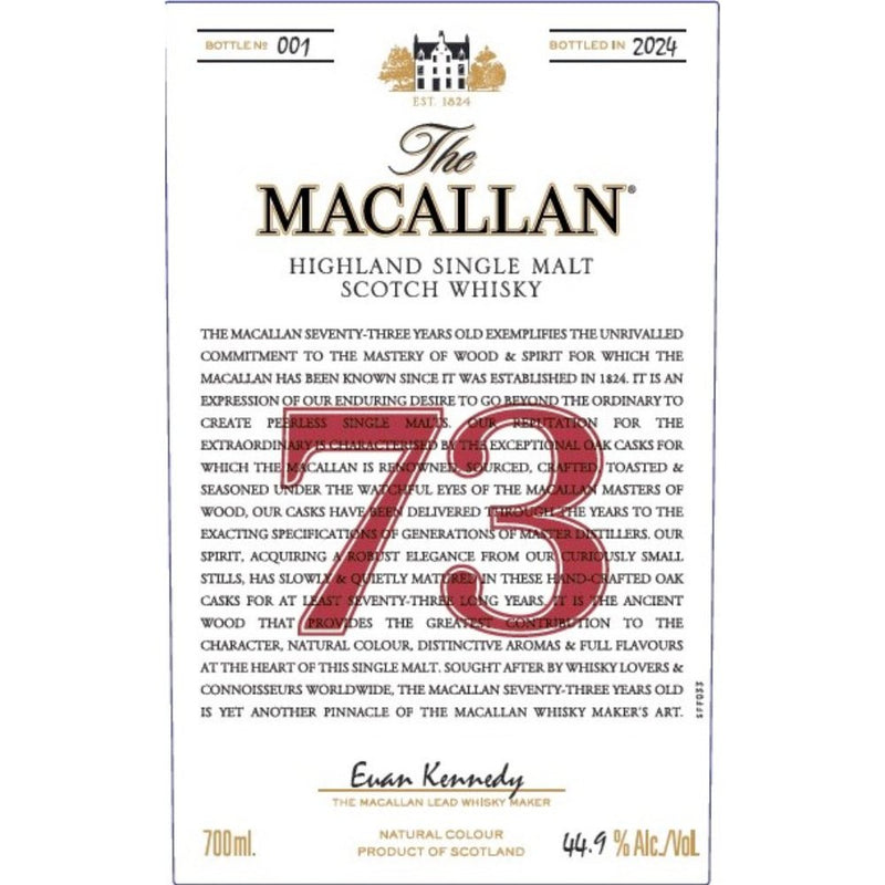 The Macallan 73 Year Old Single Malt Scotch - Main Street Liquor