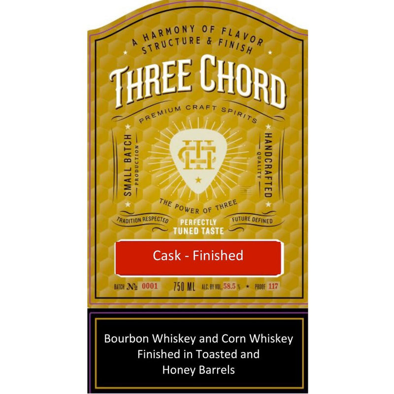 Three Chord Bourbon & Corn Whiskey Finished in Toasted Honey Barrels - Main Street Liquor