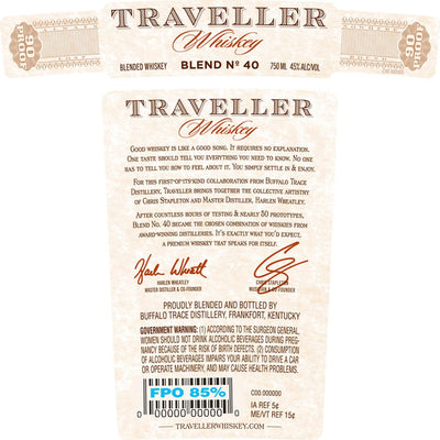 Traveller Whiskey by Chris Stapleton & Buffalo Trace - Main Street Liquor