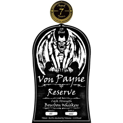 Von Payne Reserve Cask Strength Bourbon - Main Street Liquor