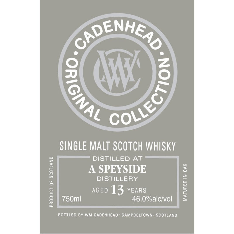 WM Cadenhead Original Collection 13 Year Old A Speyside Distillery - Main Street Liquor