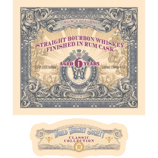 World Whiskey Society Classic Collection 6 Year Bourbon Rum Cask Finished - Main Street Liquor