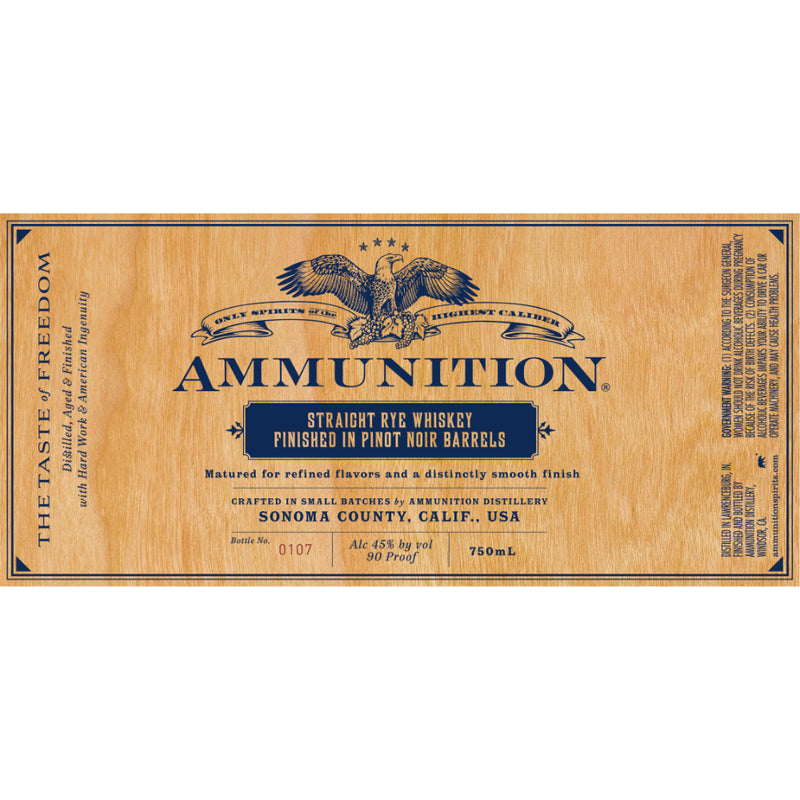 Ammunition Rye Whiskey Finished In Pinot Noir Barrels