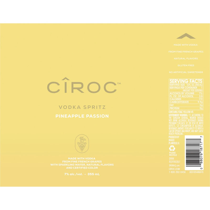 Ciroc Vodka Spritz Pineapple Passion 4PK Cans