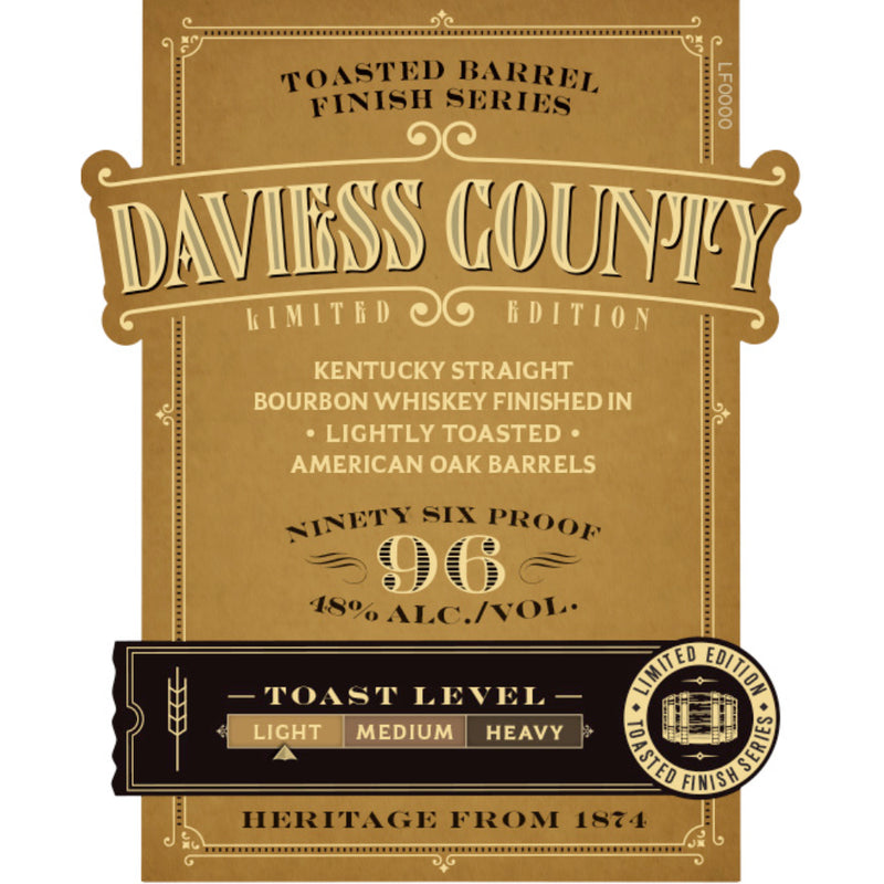 Daviess County Limited Edition Lightly Toasted American Oak Bourbon