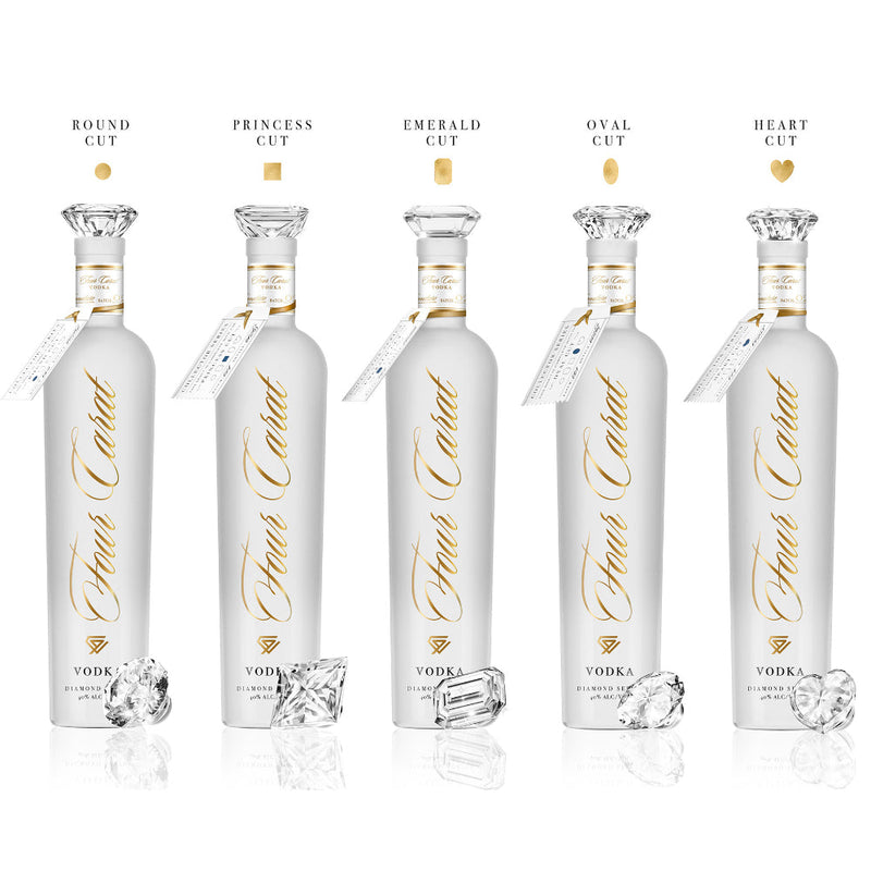 Four Carat Vodka Collectors Edition With Diamond Cut Closure (Full Set)