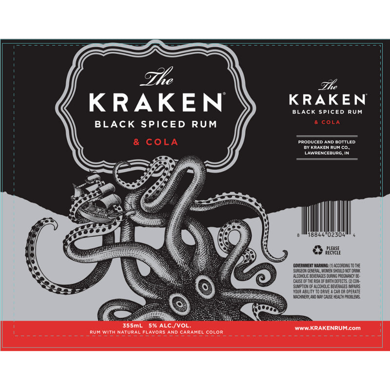 Kraken Black Spiced Rum & Cola Cocktail 4PK