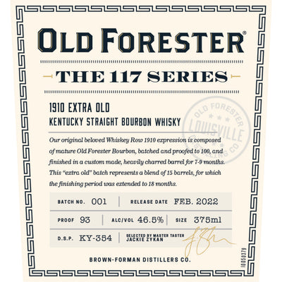 Old Forester The 117 Series 1910 Extra Old